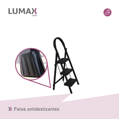 Escalera Tijera 3 Escalones Base Antideslizante Negro
