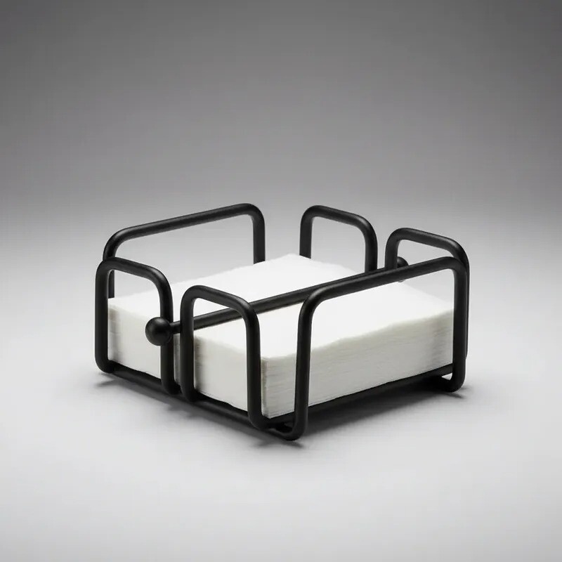 Servilletero chico en acero al carbono negro Servilletero chico en acero al carbono negro