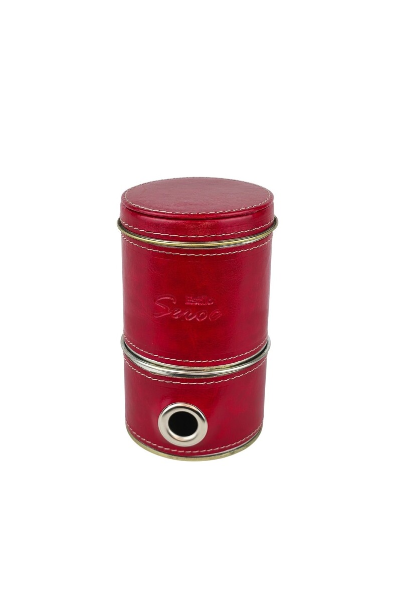 Yerbera forrada con dispensador Rojo
