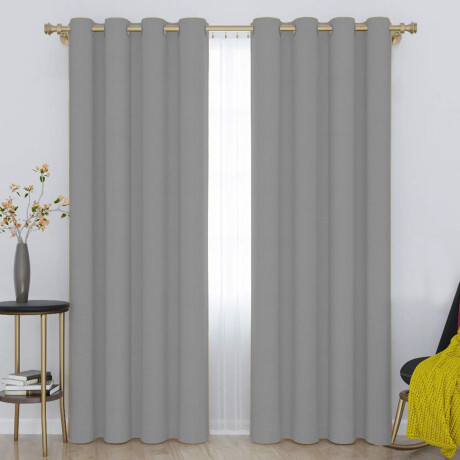 Set x2 Cortina Blackout 140x230 Cm Living Dormitorio Gris Cemento