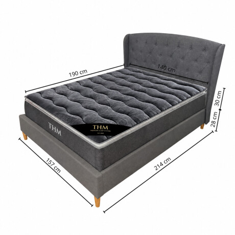 Sommier 2 Plazas THM Hybrid Silver Con Respaldo Sommier 2 Plazas THM Hybrid Silver Con Respaldo