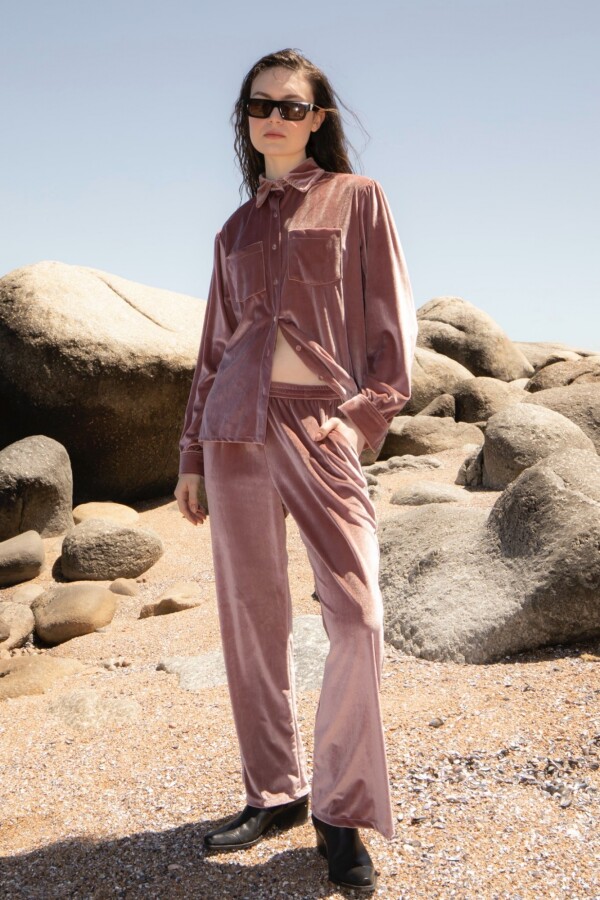 Conjunto Velvet Bordado Ciara Nin Rosa