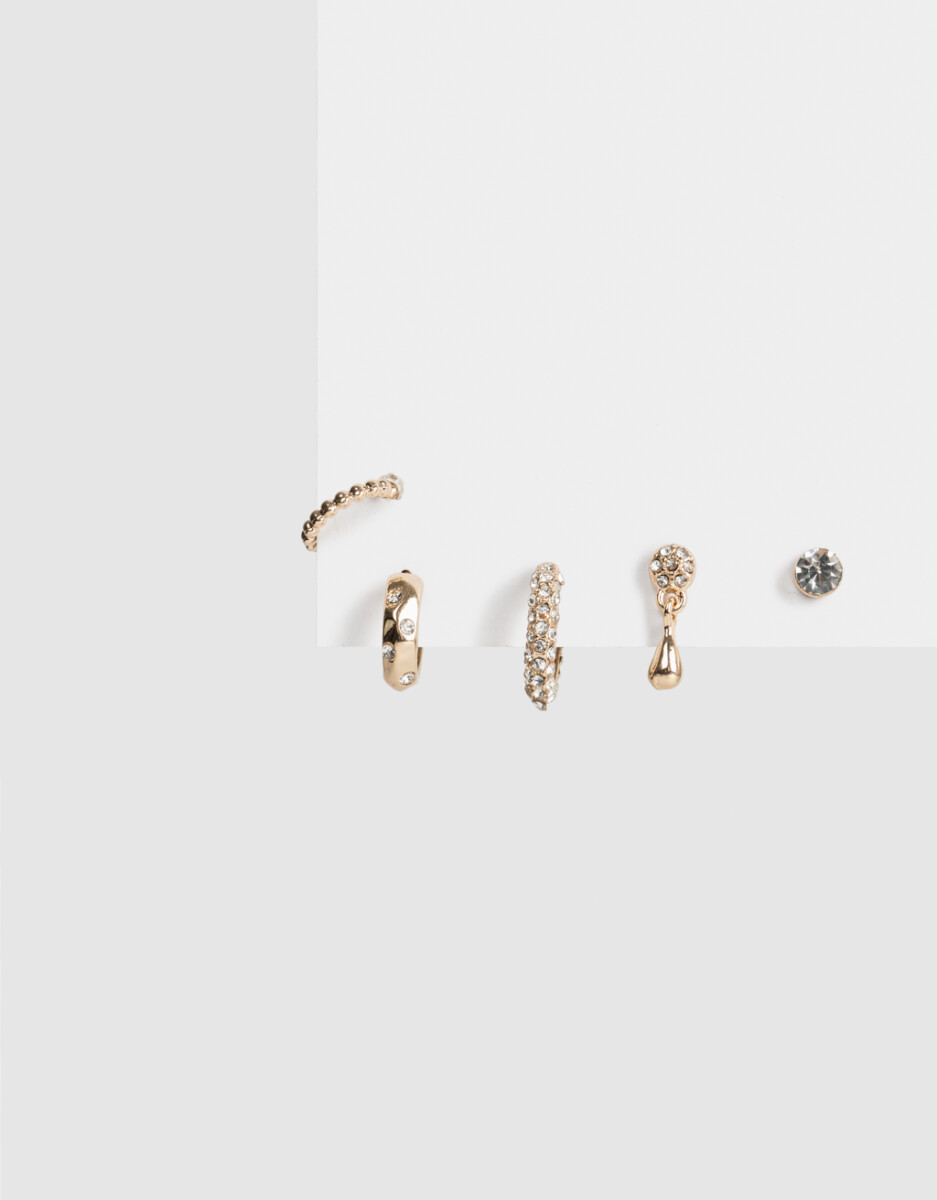 Set De Aros Con Strass 