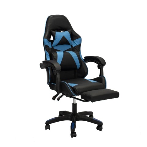 Silla Gamer Ergonomica Reclinable PU Negro/Azul Silla Gamer Ergonomica Reclinable PU Negro/Azul