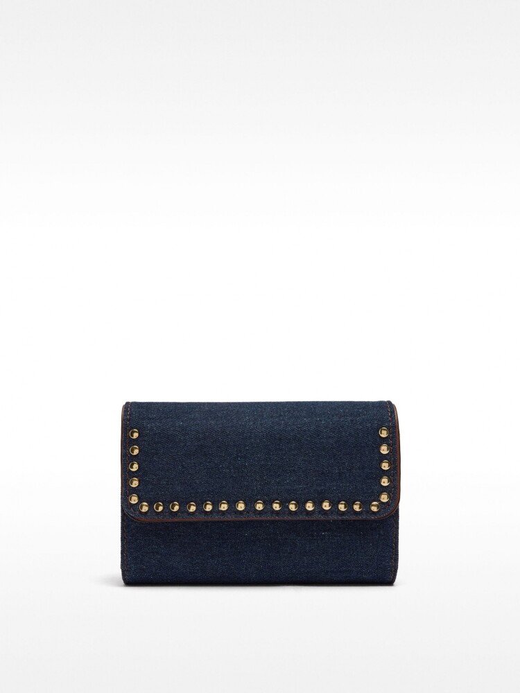 Cartera De Denim Con Tachuelas azul