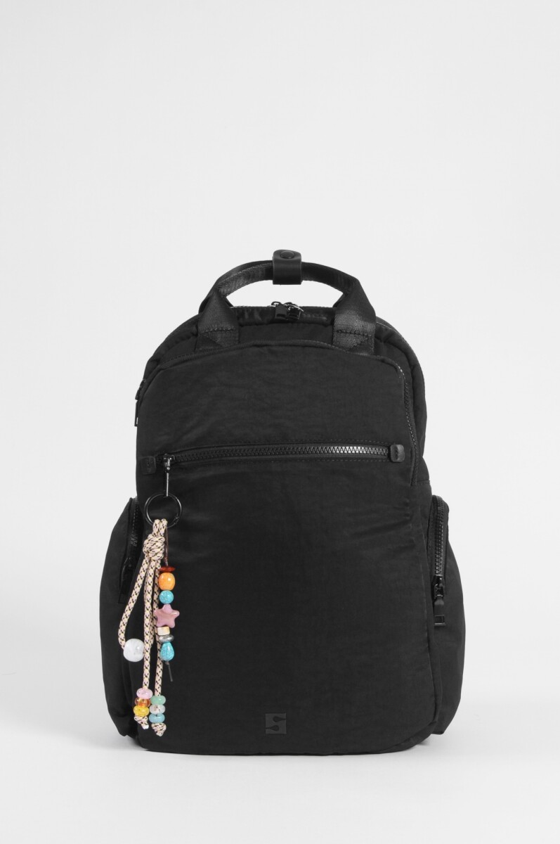 Mochila porta laptop con llavero - negro 