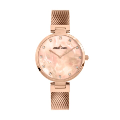 Reloj Jacques Lemans 1-2001H Milano de acero inoxidable en oro rosa Reloj Jacques Lemans 1-2001h Milano De Acero Inoxidable En Oro Rosa