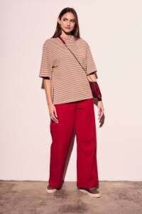Remera Rayada Camel
