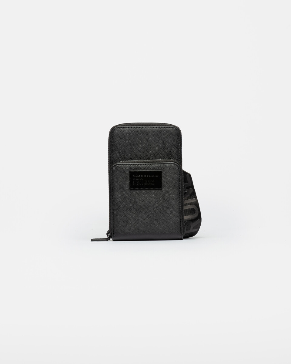 Mini Bag Amy En Efecto Cuero Saffiano - Negro 