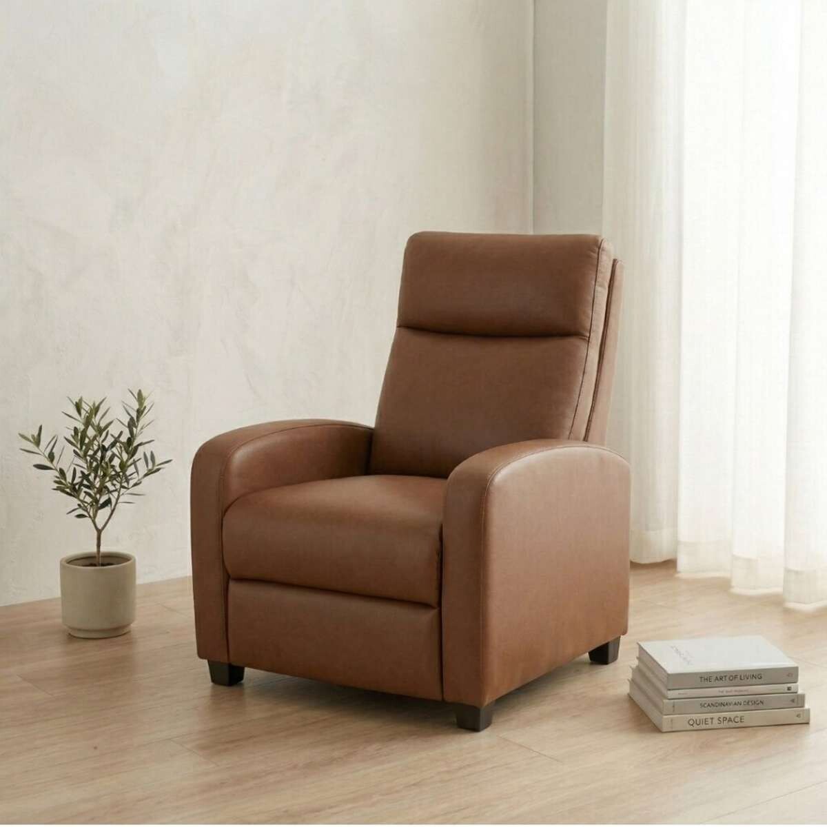 Butaca 1 Cuerpo Tela Repelente al Agua Living Barrel - Marron Cuerina 