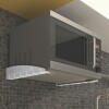 Soporte mulituso de acero ideal para microondas Negro
