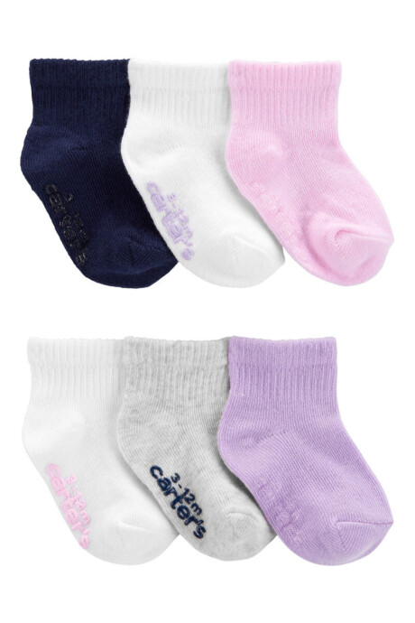 Pack seis pares de medias de algodón, antideslizantes Pack seis pares de medias de algodón, antideslizantes