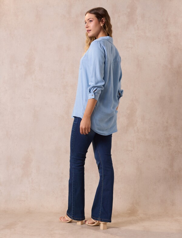 Blusa Lyocell Bolsillo JEAN CLARO