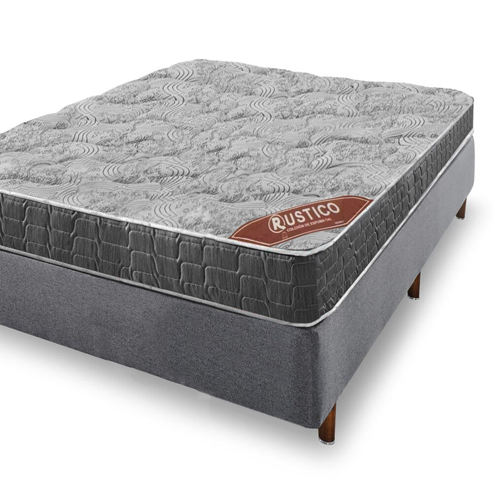 Conjunto Sommier 2 Plazas Rustico - Espuma D33 Conjunto Sommier 2 Plazas Rustico - Espuma D33