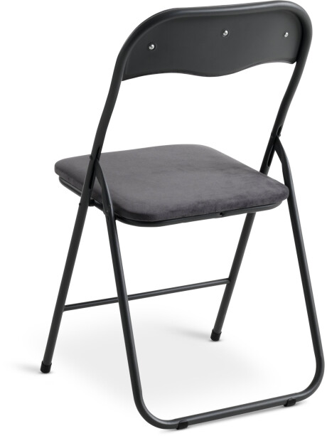 Silla plegable VIUF terciopelo gris/acero negro Silla plegable VIUF terciopelo gris/acero negro