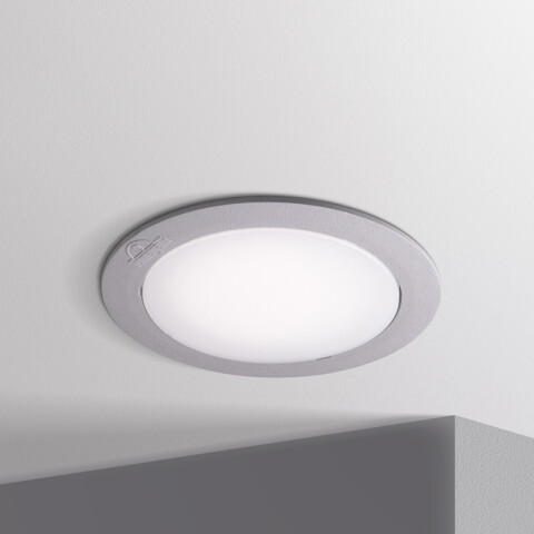Luminaria embutir para techo gris 10W cálida Ø160mm IP55 FL0978