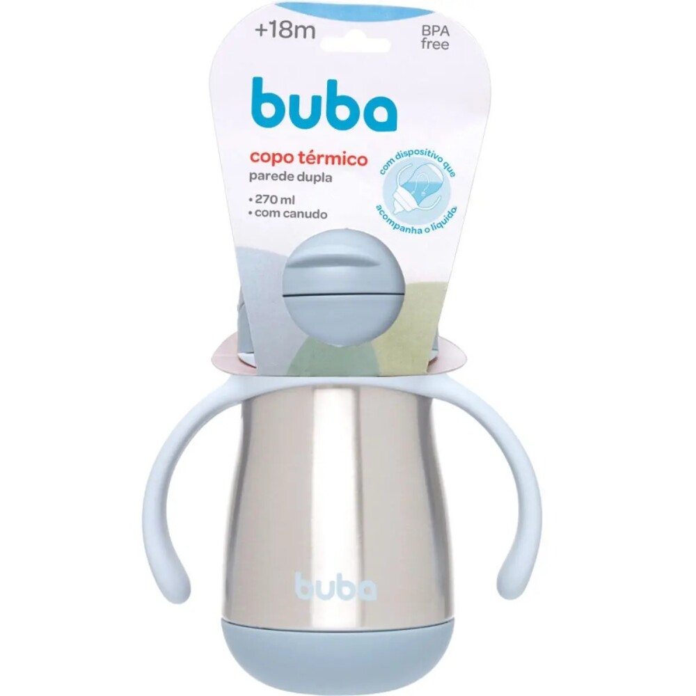 Vaso termico BUBA anticolicos celeste metal