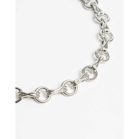 Collares Cortos Metal Plateado Rodio