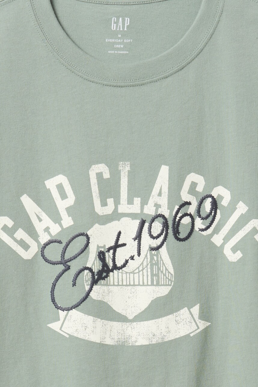 Remera Gráfico Logo Gap Hombre Gasoline Green