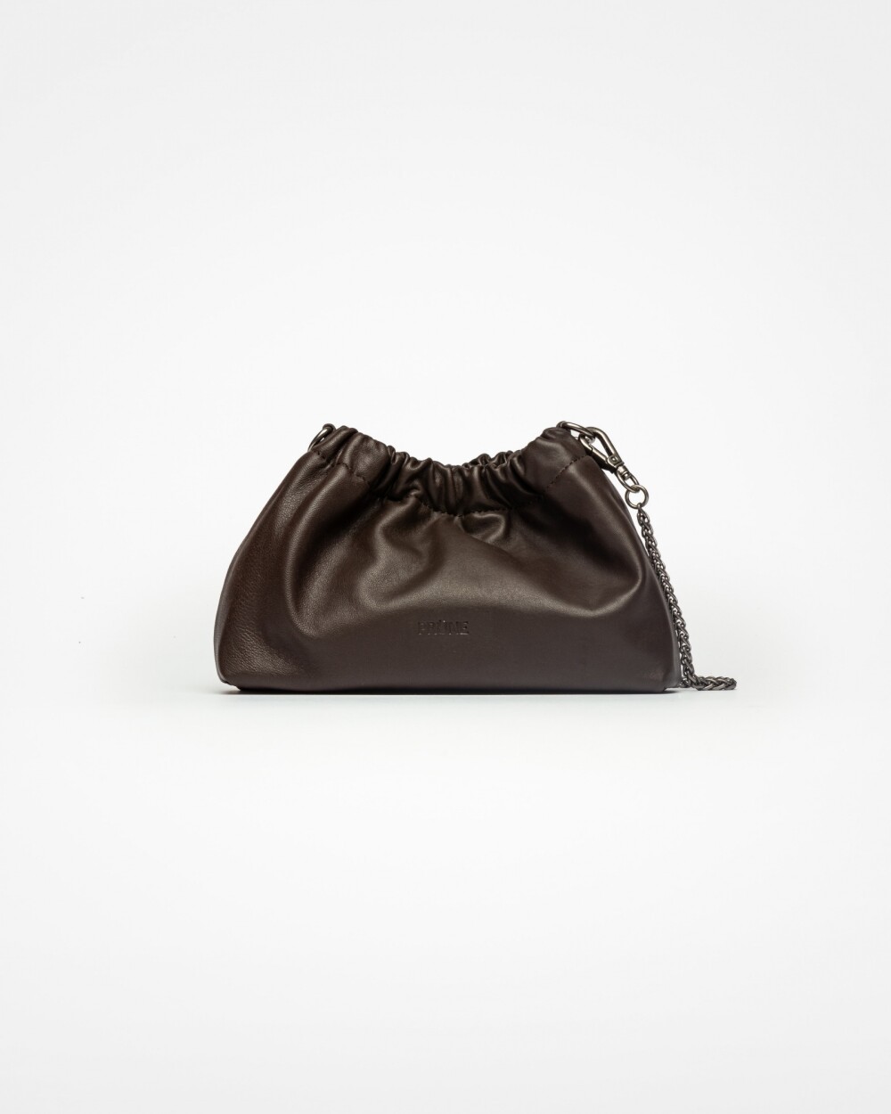 Mini bag Gina en cuero liso Chocolate