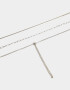 Collares Cortos Multi Cadenas Collar Layer Con Nudo - Plateado