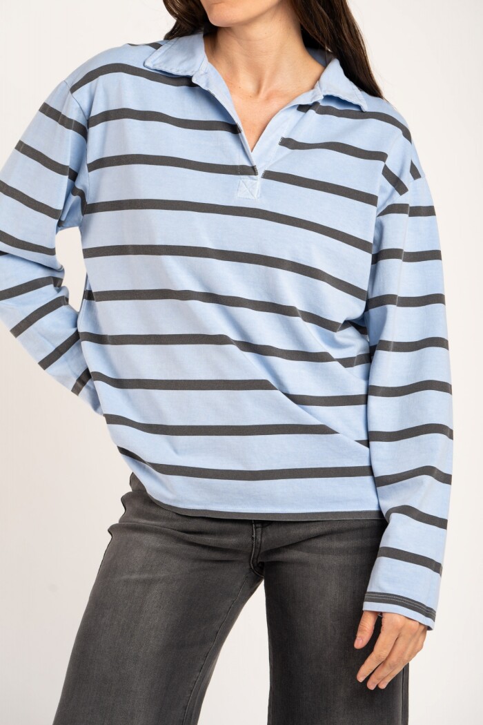 Sweater Polo Celeste