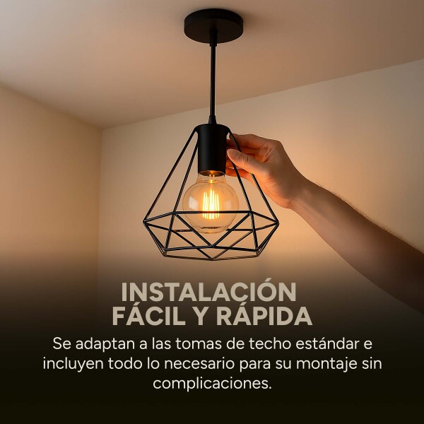 Lampara Vintage Porta Artefacto Colgante Retro Porta Pack X2 Lampara Vintage Porta Artefacto Colgante Retro Porta Pack X2