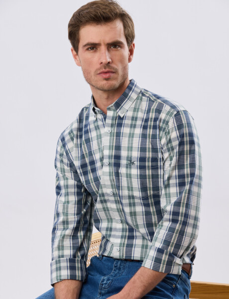 CAMISA CUADROS Azul Oscuro