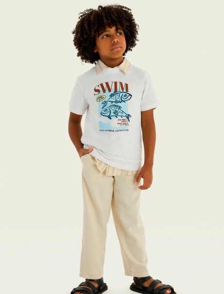 CAMISETA INFANTIL CON ESTAMPA BLANCO