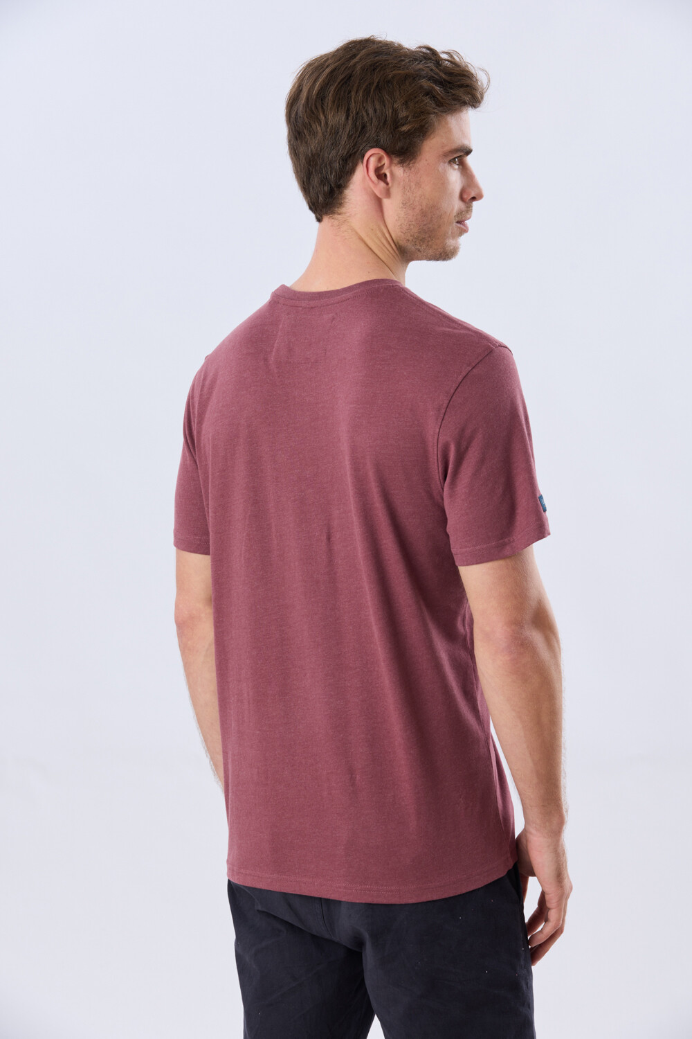 REMERA BÁSICA DE ALGODÓN Bordo Melange