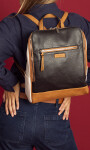 MOCHILA QUEEN NEGRO SUELA Y MANTECA