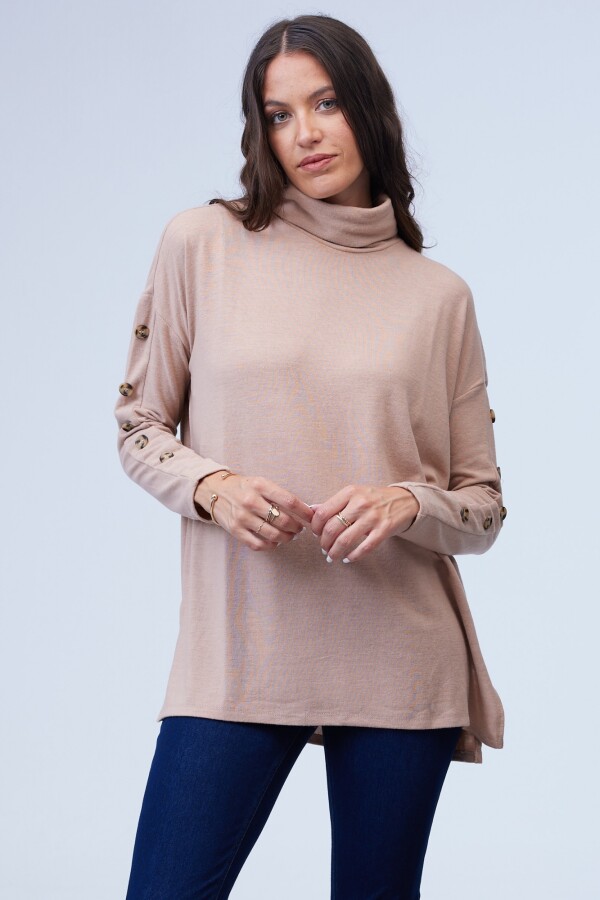 Polera Botones BEIGE