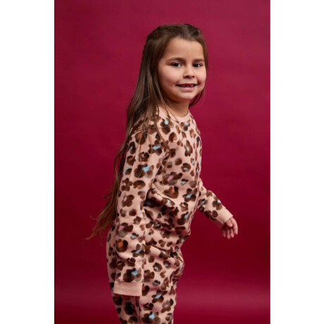Pijama infantil polar animal print Rosado