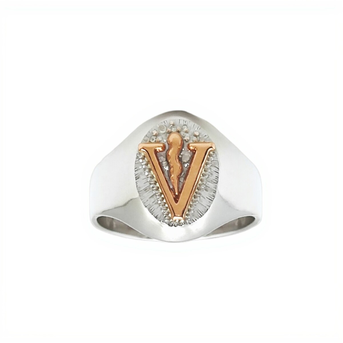 Anillo Profesión Veterinario -Plata y Oro-Sin Piedra-AP5016 - sinpiedra 