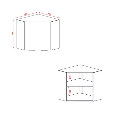 Modulo Aereo Esquinero Para Cocina Dos Puertas GAMAS DE BEIGE