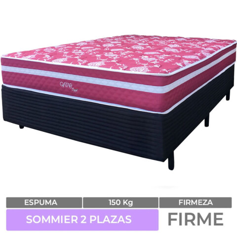 Sommier 2 Plazas Box y Colchón Qatar Espuma EPS138 x 188 x 64 cm - 150 Kg Sommier 2 Plazas Box y Colchón Qatar Espuma EPS138 x 188 x 64 cm - 150 Kg