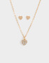 Bijouterie Set Con corazón Set De Aros Y Cadena Con Corazón - Dorado