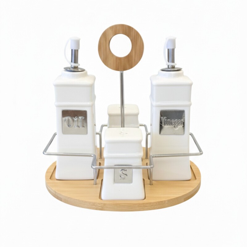 SET DE CONDIMENTERO 4PZAS C/BASE 18X17X20CM Unica