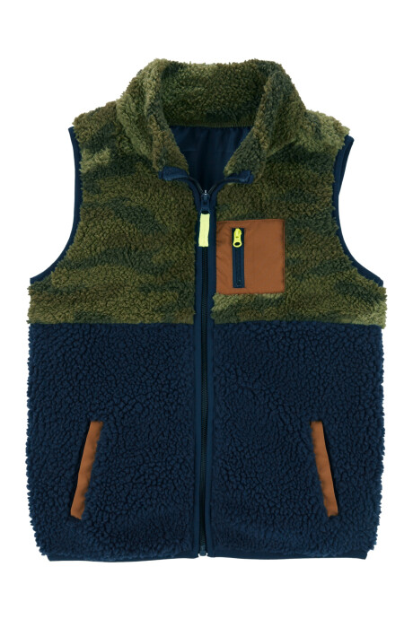 Chaleco de sherpa, diseño camuflado Sin color