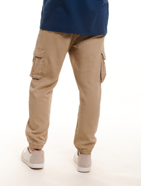 Pantalon cargo beige