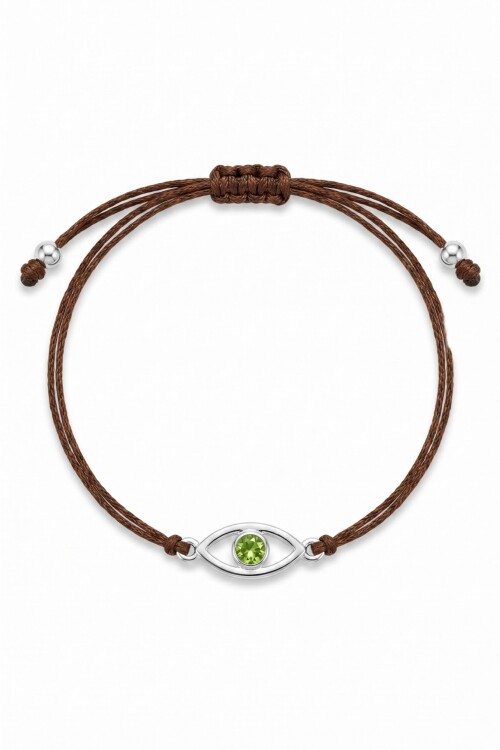 Pulsera ajustable cord ojito plateado
