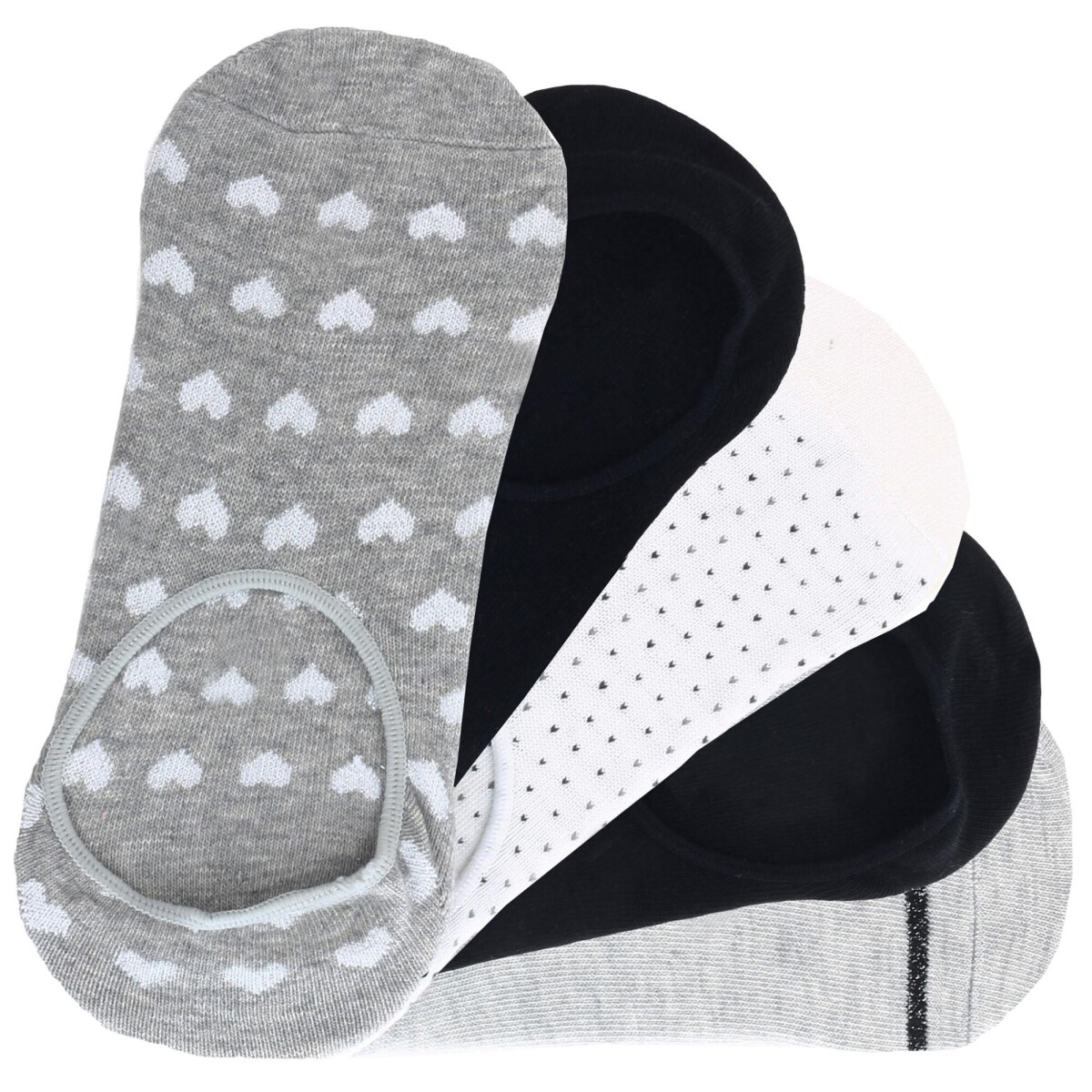 Medias de Mujer Miss Carol Media BASIC pack x5 - Negro - Blanco - Gris Melange 