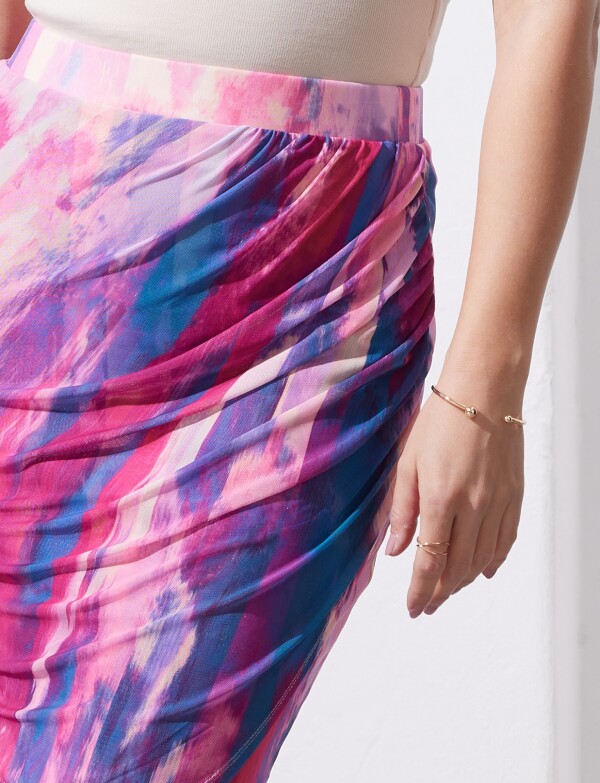Falda Cruzada MULTI/FUCSIA