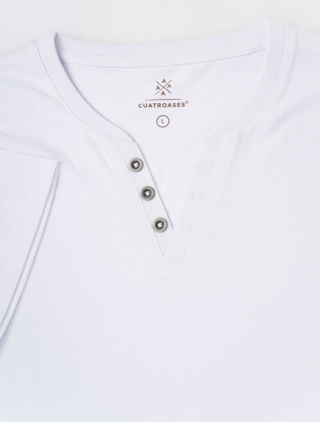 T-shirt m/c botones blanco