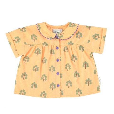 SS24.BM2402.b Camisa Cuello Peter Pan árboles Verdes 12 Meses Piupiuchick