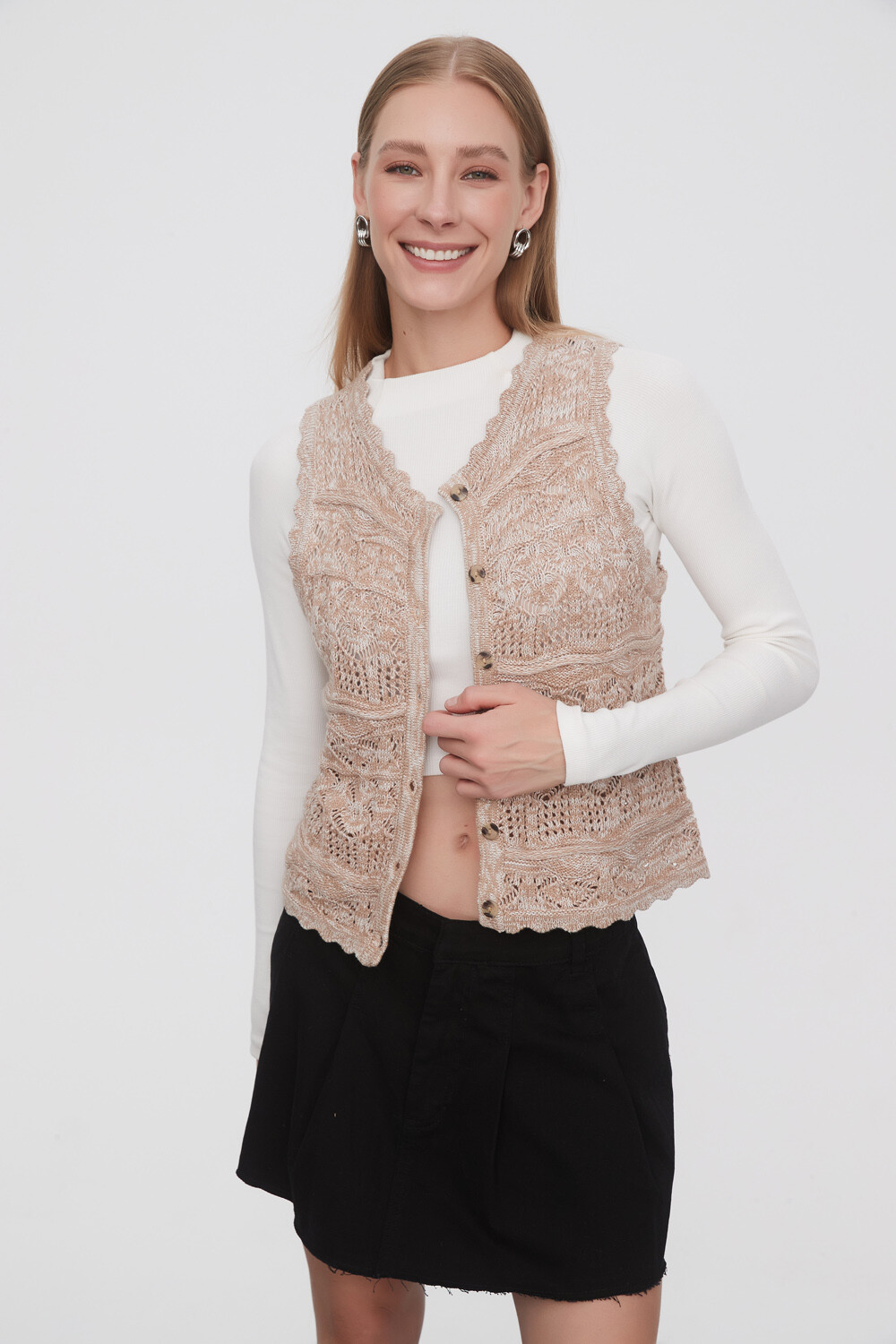 Chaleco Calia Beige Melange