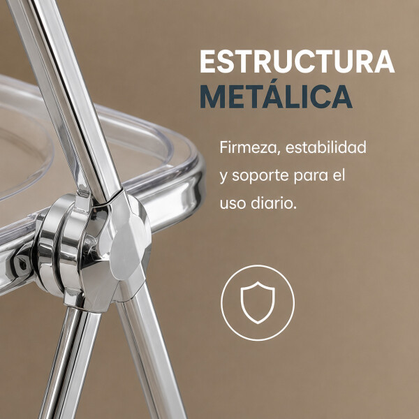 Silla Plegable ComboHome Plia Umea Pack X6 Plateada