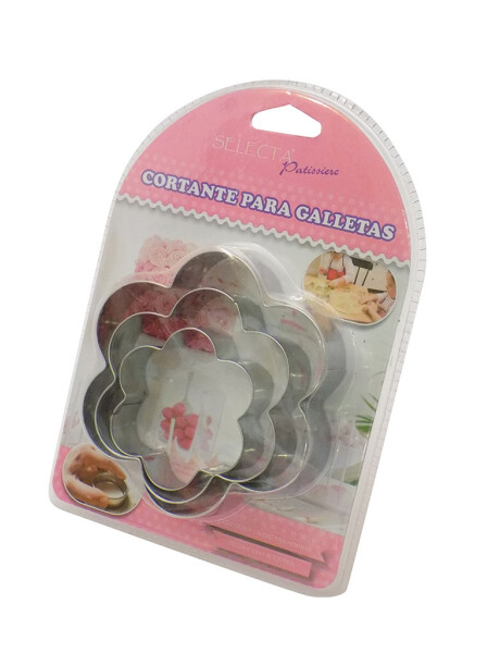 SET 3 PCS CORTANTE PARA GALLETA METAL FORMA FLOR SET 3 PCS CORTANTE PARA GALLETA METAL FORMA FLOR
