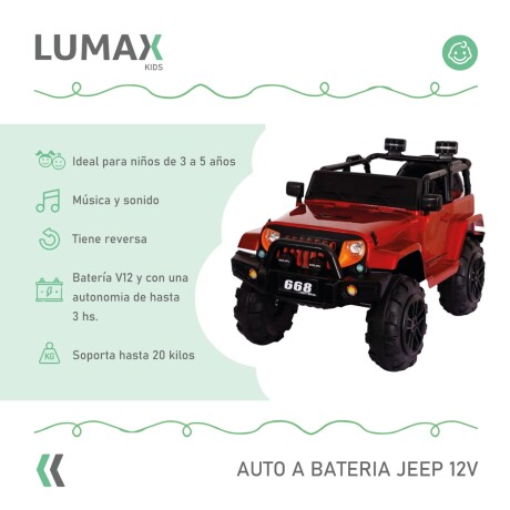 Jeep a batería para Niños Rojo