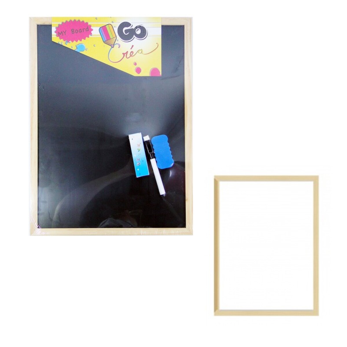 OUTLET Pizarrón doble, tiza y borrador 40x30cm - Outlet Pizarrón Doble, Tiza Y Borrador 40x30cm 